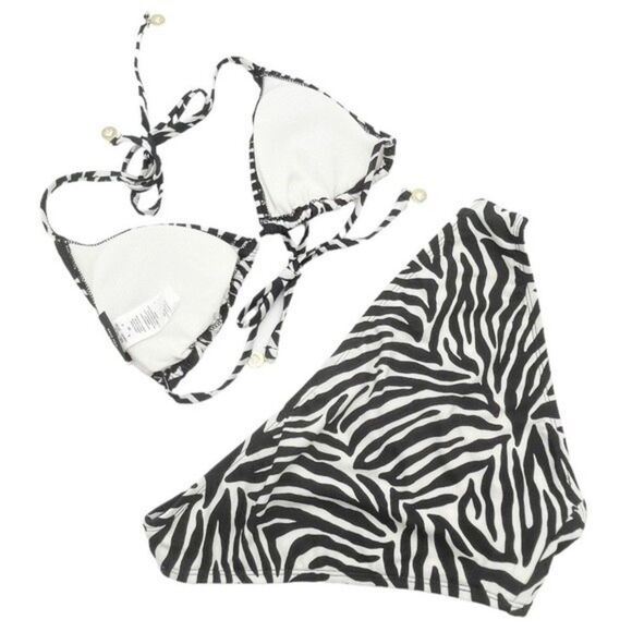 NWT Kate Spade Zebra Print Triangle Bikini Two Piece Swimsuit Women’s Size Large - Picture 2 of 11